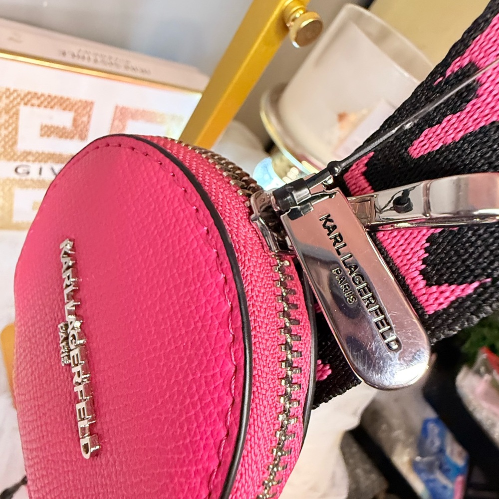 NWT Karl Lagerfeld Pink Crossbody Bag with matching coin purse - Picture 11 of 14